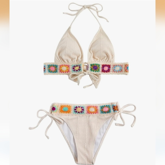 Other - Colorful Crochet Trim Bikini